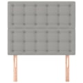 Miniatyrbillede 2 af 6: Hovedgærdet til seng, tilbehør til soveværelse, møbel i 2 dele, polstret 80 x 5 x 78/88 cm, lysegråt stof TDL0206419 Grå