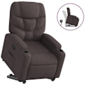 Miniatyrbillede 2 af 6: Fauteuil relax TV med komfortabel polstring og elektrisk løftefunktion i mørkebrunt stof DEC028011 kastanj