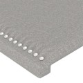 Miniatyrbillede 4 af 4: Hovedgærdet til seng med LED-møbel i soveværelse 144 x 5 x 118/128 lys grå stof