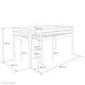 Miniatyrbillede 4 af 4: Lit mezzanin - LIT06201 - 90x200cm - Massivt træ - Vendbar stige - 1 plads Vit