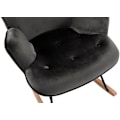 Miniatyrbild 4 av 4: Gungstol - FAB - Dekorativ knapp - Mörkgrå sammet - Modern design - Bekväm Grå