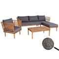 Miniatyrbillede 2 af 6: Havemøbler sofa, stol og bord i akacietræ, stål og mørkegrå puder 04_0008317 kastanj