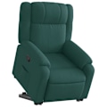 Miniatyrbillede 1 af 6: Fauteuil relax TV med komfortabel polstring, elektrisk hævning i mørkegrønt stof DEC028212 Guld