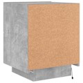 Pikkukuva 6 / 6: Yöpöytä, jossa on 2 laatikkoa ja LED, 45 x 40 x 55 cm, harmaata engineering-puuta, DEC032804 kastanj