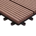 Pikkukuva 6 / 6: 11 kpl WPC-laattat, puun näköinen viimeistely parvekkeelle/terassille 30 x 30 cm = 1 m² väri kahvi pystysuora viiva 04_0006196 kastanj