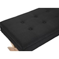 Miniatyrbillede 5 af 6: Bænk til fodenden af sengen 98 cm med opbevaringsplads i sort stof med dekorative knapper, lyse ben 10_0003660 Svart