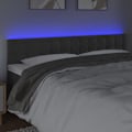 Miniatyrbillede 3 af 5: Hovedgærde - Ikke specificeret - 200x78/88 cm - Mørkegrå velour - Indbygget LED - Moderne design Mörkgrå