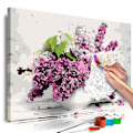 Pikkukuva 1 / 4: Kuvataulu itse maalaamiseen numerosarjan mukaan aiheena maljakko ja kukat 60 x 40