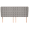 Miniatyrbillede 2 af 6: Hovedgærdet til seng med sidemusser til soveværelse møbel 203 x 23 x 118/128 cm lys grå stof TDL0205169 Grå