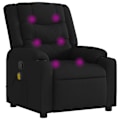 Miniatyrbillede 2 af 6: TV afslappningsstol med massagefunktion, justerbar, 6 massagesykler, sort stof DEC027058 Svart