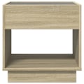 Miniatyrbillede 3 af 6: Natskab med LED-spejl og åbent rum 50 x 50 x 50 cm ingeniørtræ i egetræ glas DEC033149 kastanj