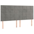 Miniatyrbillede 1 af 6: Hovedgavl til seng, soveværelse, møbel i 4 dele, 100 x 5 x 78/88, lys grå velour.