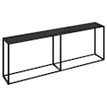 Miniatyrbillede 1 af 5: Bordkonsolbord 220 x 35 x 75,5 cm hærdet glas og sort stål DEC032138 Svart