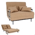 Miniatyrbillede 2 af 6: Sofa med sovefunktion, sovesofa, gæsteseng, afslapning, soveflade 97x186 cm, cremefarvet stof 04_0006259 Grädde