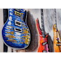 Miniatyrbild 3 av 4: Oljemålningar gitarrer 100% väggmålning 3D handmålad av L 120 av 80