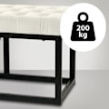 Miniatyrbillede 3 af 6: Bænk ved seng af 150 cm i cremevelour med metal i sort, 10_0003669 Grädde