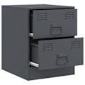 Pikkukuva 4 / 6: 2 kpl yöpöytiä laatikoilla 34,5 x 39 x 44 cm antrasiitti teräs DEC034817 Flerfärgad
