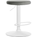 Miniatyrbillede 1 af 6: Barstol x1 enkelt design justerbar højde grå velourbetræk hvid metalben 10_0005357 Vit