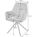 Miniatyrbillede 2 af 4: Stol - Ikke specificeret - Polstret stol - Fløjl i crème - Armlæn - Rotation 90° Grädde