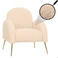 Miniatyrbillede 2 af 6: Lounge cocktail stol retro chenille stof creme ekstra tyk polstring på 22 cm 04_0006858 Grädde