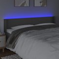 Miniatyrbillede 3 af 4: Hovedgærde til soveværelse med LED-møbel 183 x 16 x 78/88 syntetisk grå