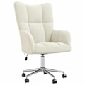 Miniatyrbillede 1 af 6: Moderne cremevelour loungestol sofa skrivebord på hjul DEC026636 Grädde