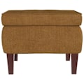 Miniatyrbillede 2 af 4: Taburet med sæde og fodstøtte i klassisk design med ben i træ og sæde i brun velour DEC026311 kastanj