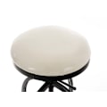 Miniatyrbillede 3 af 6: Industriel design barstol med justerbar højde i sort metal og sæde i hvid PVC 10_0005360 Vit