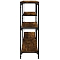 Miniatyrbillede 3 af 6: Moderne konsolbord til entré, sidebord med hylder 160 x 32 x 95 cm i brun ingeniørtræ og metal DEC031792 kastanj