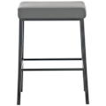 Miniatyrbillede 2 af 5: Barstol x1 med fodstøtte, enkelt design, højde 85 cm i grå PVC og sort metal 10_0005246 Grå