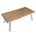 Miniatyrbillede 5 af 6: Industrielt design sofabord i træ og jern 120 x 60 cm 04_0008440 kastanj