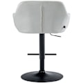 Miniatyrbild 5 av 6: Barstol hög x1 funktion rotation 360° i krämfärgad sammet med dekorativa sömmar, svart metallunderrede 10_0005268 Grädde