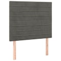 Miniatyrbillede 1 af 6: Hovedgærde - Klassisk - 90x78/88 cm - Mørkegrå fløjl - 2 dele - Elegante design Mörkgrå