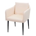 Miniatyrbillede 1 af 4: Chaiselong - Creme - Sort metal - 1 plads - Moderne design - Indendørs Grädde