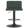 Miniatyrbillede 2 af 6: Barstol x1 drejbar justerbar højde sæde quiltet i grøn velour og sort metal 10_0005002 Metall