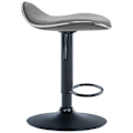 Miniatyrbillede 3 af 6: Barstol x1 ergonomisk sæde i lys gråt stof, sort metal trompetfod 10_0005392 Grå