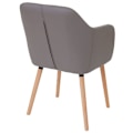 Miniatyrbillede 4 af 5: Retro design spisebordsstol til køkken i grå taupe syntetik med lyse træben 04_0002362 kastanj