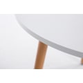 Pikkukuva 3 / 4: Apupöytä - Décoshop26 - TAB10010 - Pyöreä - Vaalea puu - Ø80 cm - Mattavalkoinen Matt vit