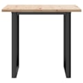 Pikkukuva 2 / 6: Teollinen design ruokapöytä keittiöön 80 x 80 x 75,5 cm massiivipuusta ja teräksestä DEC036797 kastanj