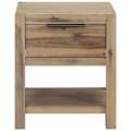 Pikkukuva 4 / 6: 2 kpl yöpöytiä laatikoilla ja hyllyllä 40 x 30 x 48 cm akasiapuu ja MDF DEC035965 kastanj