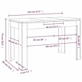 Miniatyrbillede 5 af 5: Mødebord i enkelt design 120 x 60 x 76 cm hvidt ingeniørtræ DEC036636 Vit