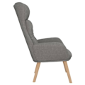 Miniatyrbillede 3 af 6: Moderne loungestol med armlæn i lys grå stof DEC026667 Grå