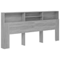 Miniatyrbillede 1 af 6: Hovedgærde - Ikke specificeret - 220x19x103,5 cm - MDF grå - Moderne stil - Indbygget opbevaring Grå