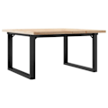 Miniatyrbillede 1 af 6: Rektangulær industristil kaffebord 80 x 80 x 45,5 cm fyrretræ og stål DEC036250 kastanj