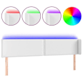 Miniatyrbillede 1 af 4: Hovedgærde - LED - 183x16x78/88 cm - Syntetisk læder hvid - Moderne design - Pletbestandig Vit