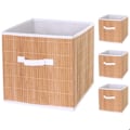 Miniatyrbillede 1 af 4: 4 opbevaringskurve i bambus 32 x 32 x 32 naturlig farve