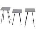 Pikkukuva 2 / 2: Kolmiosainen Moderni pöytäsetti, elegantti design Metallista ja MDF:stä, Antrasiitti DEC050086 Metall