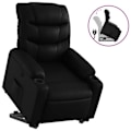 Miniatyrbillede 2 af 6: TV relax stol, komfortabel polstring, elektrisk løftfunktion i sort PVC DEC028071 Svart