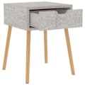 Miniatyrbillede 5 af 6: Sæt af 2 natborde med skuffe 40 x 40 x 56 cm ingeniørtræ grå DEC035398 kastanj