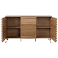 Pikkukuva 5 / 6: Buffet, jossa on 2 ovea, 4 säilytysosaa ja 3 laatikkoa, massiivipuusta mangoa ja metallia, 85x142x44 cm 04_0006001 kastanj